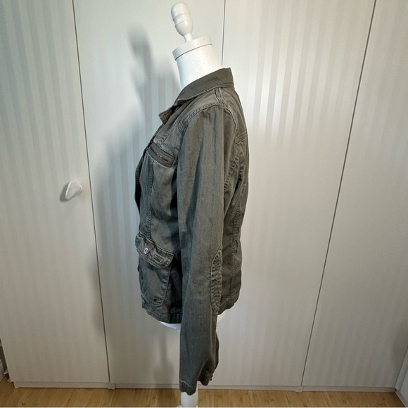 Point zero khaki green brown jacket zippers pockets ready Size L - Picture 4 of 10